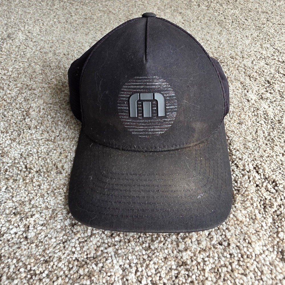 Travis Mathew Trucker Hat Mens OS Black Cotton Blend Mesh Snapback Golf Casual